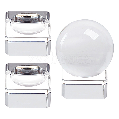 Glass Crystal Ball Display Pedestals AJEW-WH0314-623-1