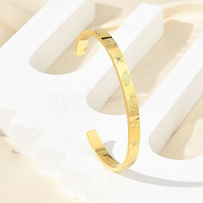 304 Stainless Steel Cuff Bangles BJEW-P348-02E-G-1