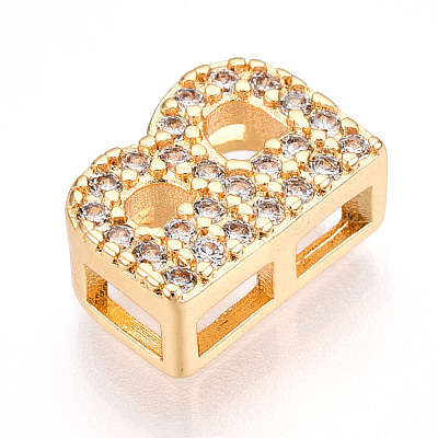 Brass Micro Pave Cubic Zirconia Charms KK-N254-217G-B-1