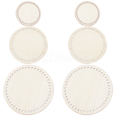 3 Sets 3 Style Wooden Basket Bottoms DIY-GF0004-75-1
