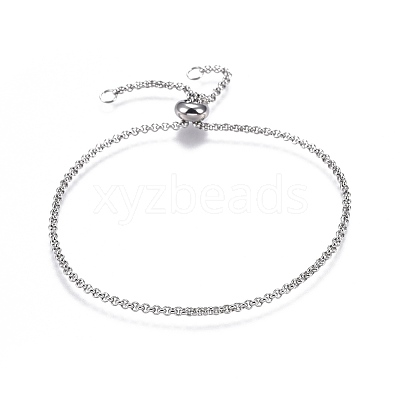 Tarnish Resistant Adjustable 304 Stainless Steel Slider Bracelets BJEW-L653-003P-1
