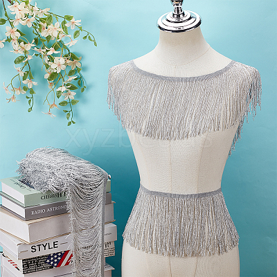 Polyester Tassel Lace Trim SRIB-WH0011-251A-02-1