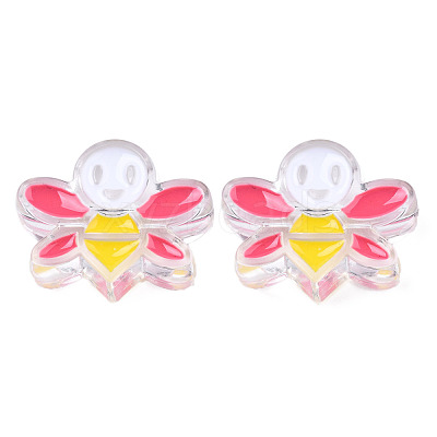 Transparent Acrylic Enamel Beads TACR-N012-007D-1