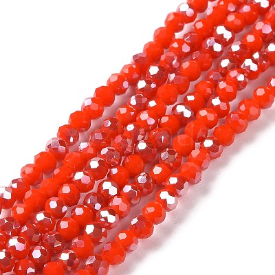 Electroplate Opaque Glass Beads Strands EGLA-A034-P4mm-H16-1
