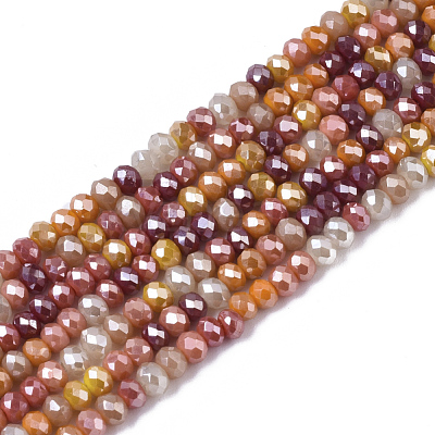 Electroplate Glass Beads Strands X-EGLA-S192-001A-A03-1