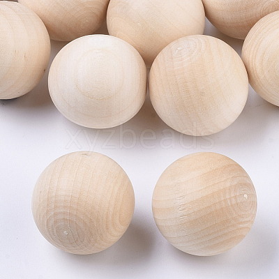 Natural Wooden Round Ball WOOD-T014-25mm-1