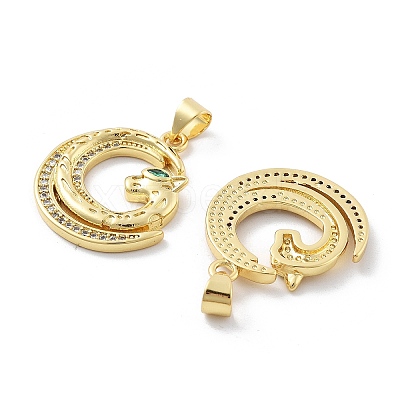 Brass Micro Pave Cubic Zirconia Pendants KK-Z098-01G-02-1