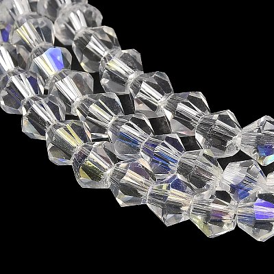 Transparent Electroplate Glass Beads Strands GLAA-F029-2mm-D13-1