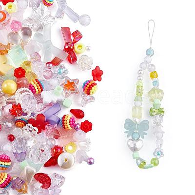 150 Pieces Random Rose Acrylic Beads Bear Pastel Spacer Beads Butterfly Loose Beads for Jewelry Keychain Phone Lanyard Making JX543A-1