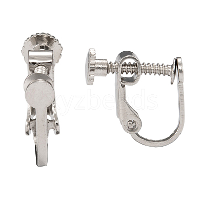 Brass Screw On Clip-on Earring Findings KK-L164-02-1