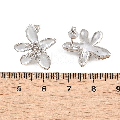 Brass Micro Pave Cubic Zirconia Stud Earring Findings CU-CBAA5EE-04P-03-1