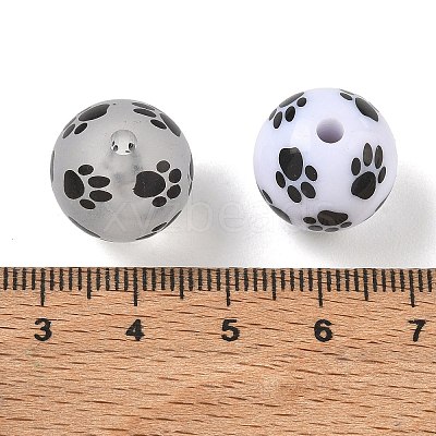 Printed Opaque & Frosted Transparent Acylic Beads AC-CBAE004-05A-1
