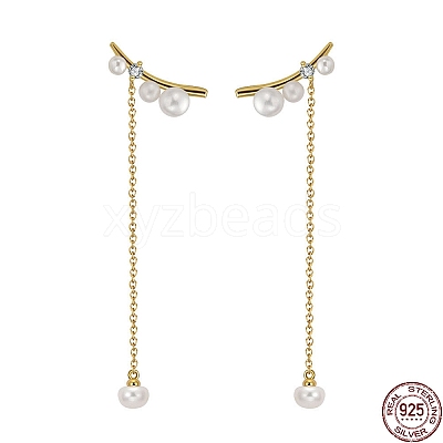 925 Sterling Silver Clip-on Earring EJEW-P231-29G-1