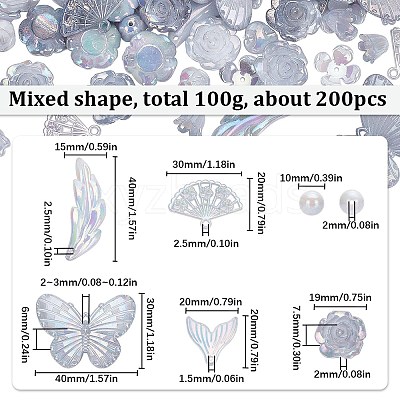 100G Plastic Pendants & Beads & Decoden Cabochons OHAR-SC0002-99B-1