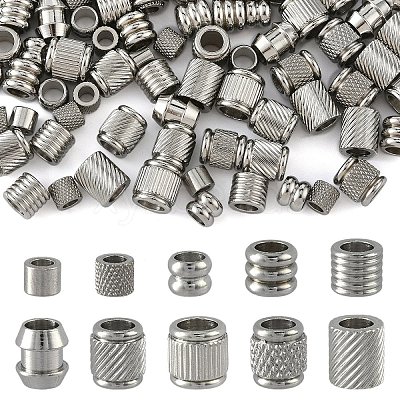 100Pcs 10 Styles Stainless Steel Beads STAS-YW0002-84-1