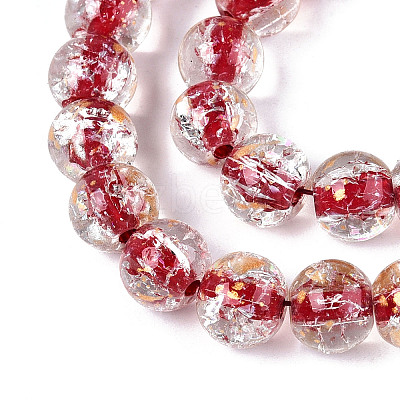 Crackle Transparent Glass Beads Strands X1-GLAA-N030-8mm-01H-1