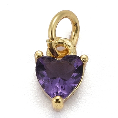 Brass Micro Pave Cubic Zirconia Charms X-KK-P192-08-G03-1