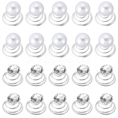 40Pcs 2 Styles Spiral Hair Pin Coil Iron Hair Accessories OHAR-SP0001-10A-1