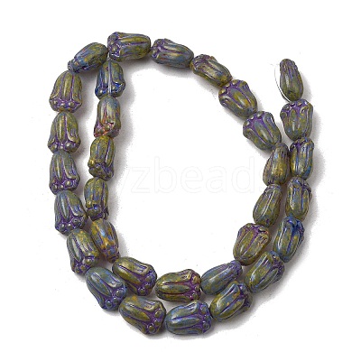 Painted Glass Beads Strands GLAA-Z021-16D-1