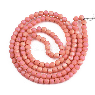 Frosted Electroplate Glass Beads Strands EGLA-S195-01C-06-1