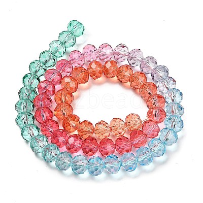 Transparent Painted Glass Beads Strands DGLA-A034-T6mm-A11-1