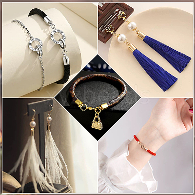 160Pcs 4 Styles Brass Cord Ends KK-PH0011-71-1