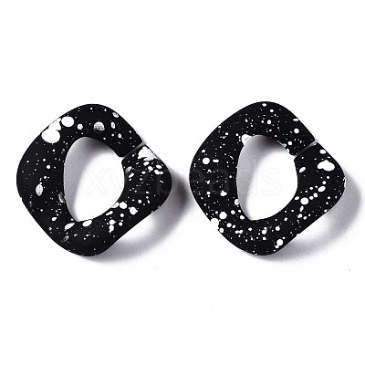 Spray Painted CCB Plastic Linking Rings CCB-Q091-019B-1