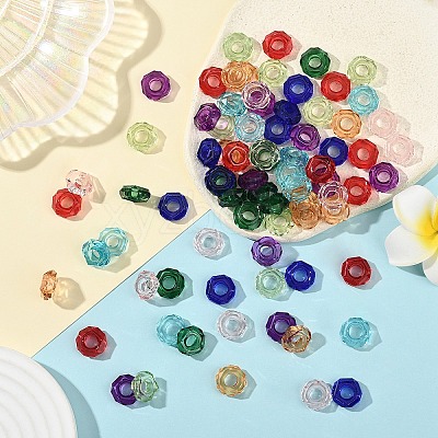 80Pcs 8 Colors Epoxy Resin European Beads RPDL-YW0001-16-1