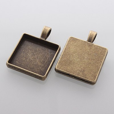 Alloy Pendant Cabochon Settings PALLOY-N0088-07AB-NF-1