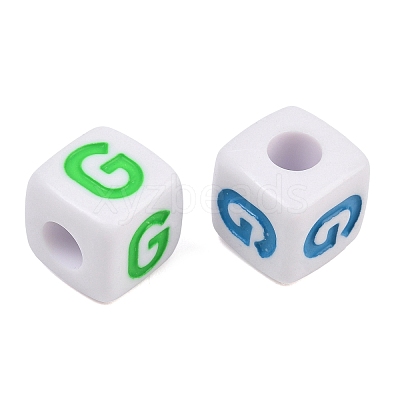 Opaque Acrylic Enamel European Beads AC-ACBA1794-04G-1