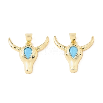 Brass Micro Pave Sky Blue Cubic Zirconia Pendants CU-CBA9CBD-11G-1
