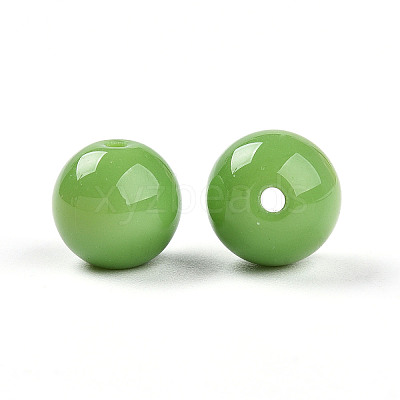 Opaque Solid Color Glass Beads GLAA-N007-10mm-A11-1