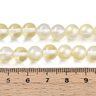 Baking Paint Transparent Glass Beads Strands DGLA-N011-8mm-02-1