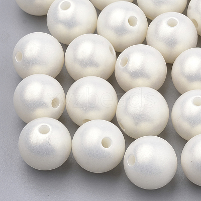 Spray Painted Style Acrylic Beads X-MACR-T010-8mm-1