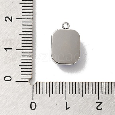 High Polished 304 Stainless Steel Glass Pendants STAS-L022-062P-06-1