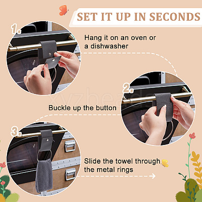 6Pcs PU Leather Towel Clip AJEW-FG0005-56-1