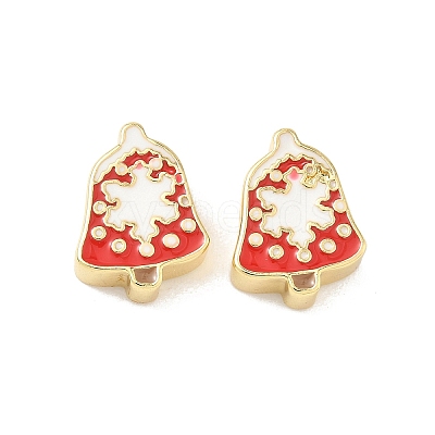 Christmas Brass Enamel Beads KK-I474-G27-1