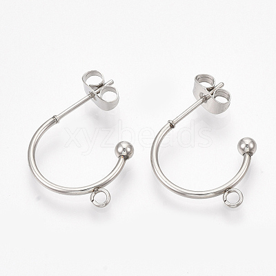 Non-Tarnish 304 Stainless Steel Stud Earring Findings STAS-T047-21-1