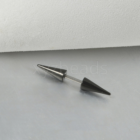 Cone 304 Stainless Steel Eyebrow Straight Barbell Rings with Spikes End WG9938B-05-1