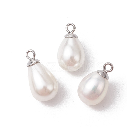 Natural Cultured Freshwater Pearl Teardrop Pendants PALLOY-JF03360-1