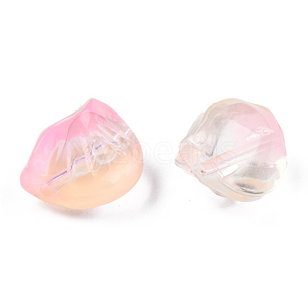 Transparent Spray Painted Glass Beads GLAA-N035-033-G03-1