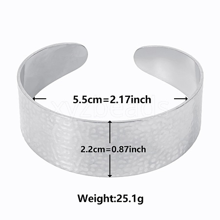 Non-Tarnish Stylish European and American Texture 304 Stainless Steel Cuff Bangles for Women BL1695-1-1