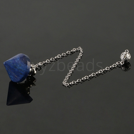 Natural Lapis Lazuli Pointed Dowsing Pendulums PW-WG491EC-06-1