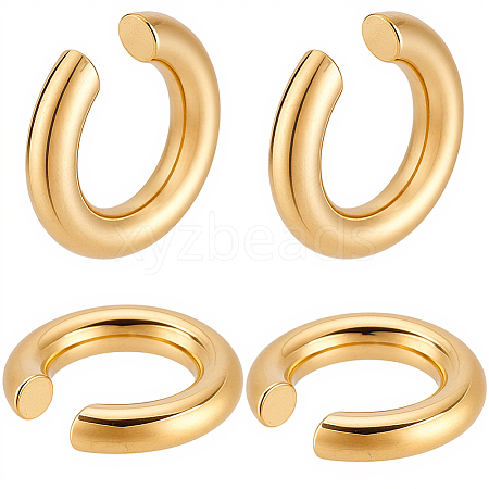 2 Pairs 303 Stainless Steel Cuff Earrings EJEW-BBC0002-25G-1