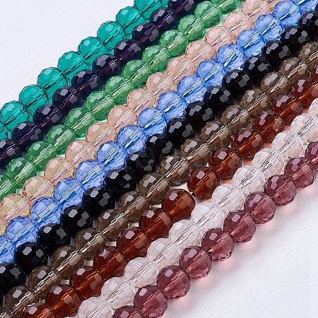 Transparent Glass Bead Strands GLAA-R095-10mm-M-1