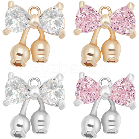 8Pcs 4 Styles Rack Plating Brass Pendants KK-BBC0014-89-1