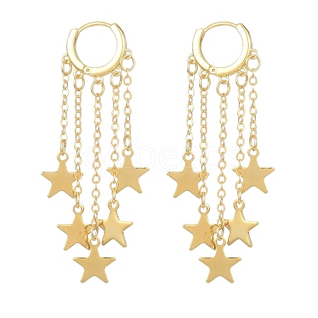 Brass Dangle Hoop Earrings EJEW-TA00265-1