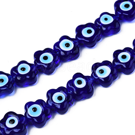 Handmade Evil Eye Lampwork Beads Strands LAMP-N029-008A-1