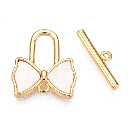 Brass Toggle Clasps KK-N254-160G-1