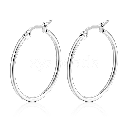 Non-Tarnish 304 Stainless Steel Hoop Earrings PW-WG89744-17-1